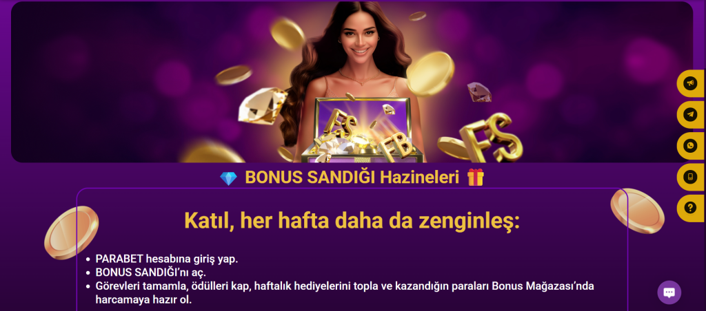 Parabet Casino Bonus Sandığı Hazineleri görevleri ve haftalık ödüller